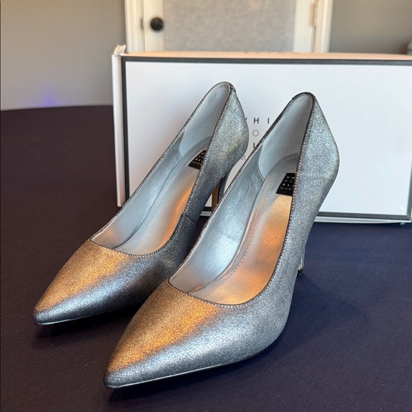 White House Black Market Olivia Metallic Silver Heels | Size 7.5 - Picture 6 of 8